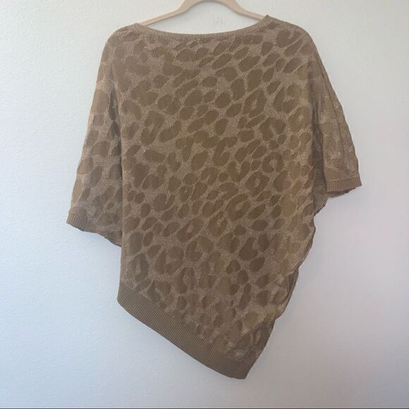 New York & Company Animal Print Asymmetrical Dolman Sleeve Sweater - Picture 6 of 8